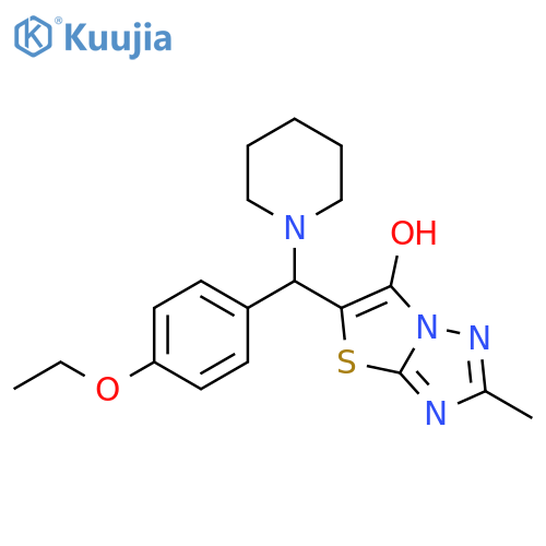 5-(4-ethoxyphenyl)(piperidin-1-yl)methyl-2-methyl-1,2,4triazolo3,2-b1,3thiazol-6-ol structure