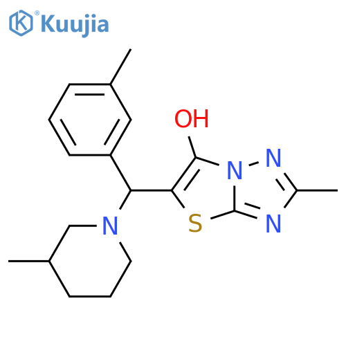 2-methyl-5-(3-methylphenyl)(3-methylpiperidin-1-yl)methyl-1,2,4triazolo3,2-b1,3thiazol-6-ol structure