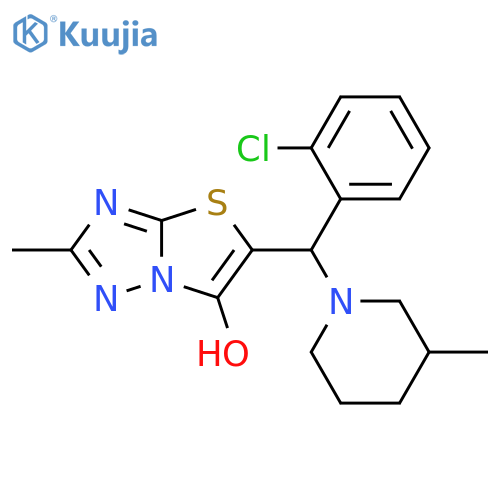 5-(2-chlorophenyl)(3-methylpiperidin-1-yl)methyl-2-methyl-1,2,4triazolo3,2-b1,3thiazol-6-ol structure