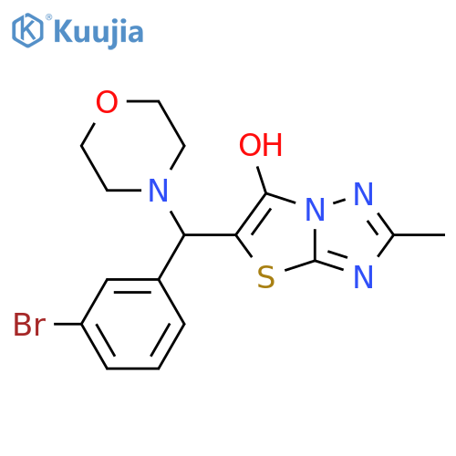 5-(3-bromophenyl)(morpholin-4-yl)methyl-2-methyl-1,2,4triazolo3,2-b1,3thiazol-6-ol structure