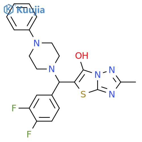 5-(3,4-difluorophenyl)(4-phenylpiperazin-1-yl)methyl-2-methyl-1,2,4triazolo3,2-b1,3thiazol-6-ol structure