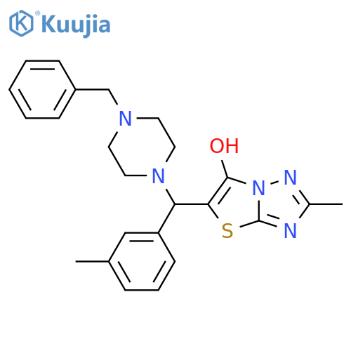 5-(4-benzylpiperazin-1-yl)(3-methylphenyl)methyl-2-methyl-1,2,4triazolo3,2-b1,3thiazol-6-ol structure