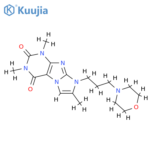 1,3,7-trimethyl-8-3-(morpholin-4-yl)propyl-1H,2H,3H,4H,8H-imidazo1,2-gpurine-2,4-dione structure
