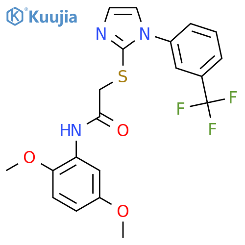 N-(2,5-dimethoxyphenyl)-2-({1-3-(trifluoromethyl)phenyl-1H-imidazol-2-yl}sulfanyl)acetamide structure