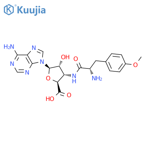 (2S,3S,4R,5R)-3-{[(2S)-2-amino-3-(4-methoxyphenyl)propanoyl]amino}-5-(6-amino-9H-purin-9-yl)-4-hydroxytetrahydrofuran-2-carboxylic acid (non-preferred name) structure