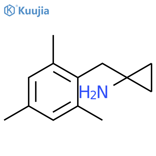1-(2,4,6-trimethylphenyl)methylcyclopropan-1-amine structure