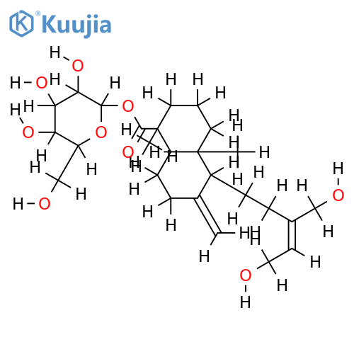 19-carboxylic acid-O-beta-D-glucopyranosyl-8(17),13-ent-labdadien-15,16-diol structure