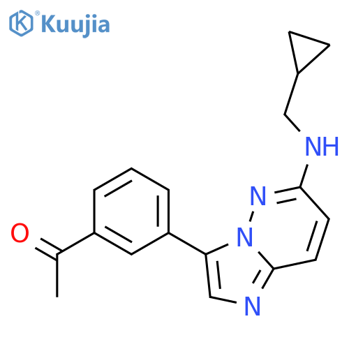 Ethanone,1-[3-[6-[(cyclopropylmethyl)amino]imidazo[1,2-b]pyridazin-3-yl]phenyl]- structure