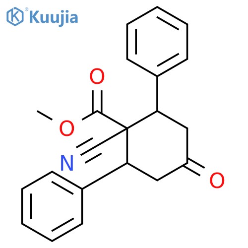 CYCLOHEXANECARBOXYLIC ACID, 1-CYANO-4-OXO-2,6-DIPHENYL-, METHYL ESTER structure