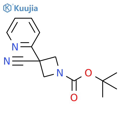 1-Azetidinecarboxylic acid, 3-cyano-3-(2-pyridinyl)-, 1,1-dimethylethyl ester structure