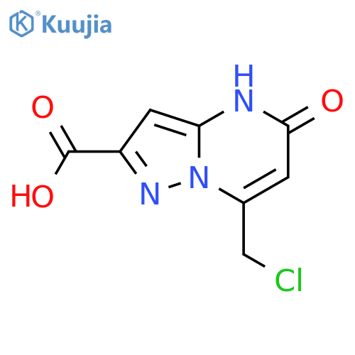 7-(chloromethyl)-5-oxo-4H,5H-pyrazolo[1,5-a]pyrimidine-2-carboxylic acid structure