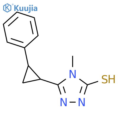 4-Methyl-5-(2-phenylcyclopropyl)-4H-1,2,4-triazole-3-thiol structure