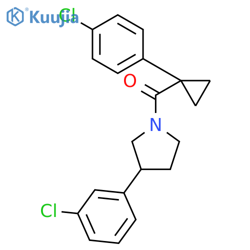 Pyrrolidine,3-(3-chlorophenyl)-1-[[1-(4-chlorophenyl)cyclopropyl]carbonyl]- structure