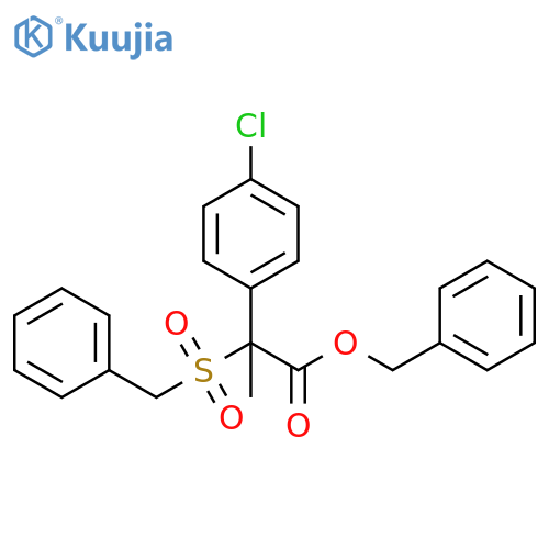 Benzeneacetic acid, 4-chloro-α-methyl-α-[(phenylmethyl)sulfonyl]-, phenylmethyl ester structure