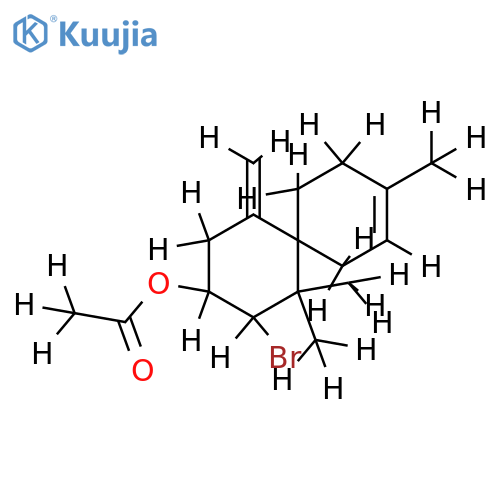 2-bromo-1,19-trimethyl-5-methylenespiro[5.5]undec-8-en-3-yl acetate structure