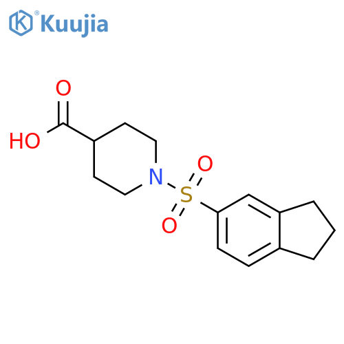 1-(2,3-Dihydro-1H-indene-5-sulfonyl)piperidine-4-carboxylic Acid structure