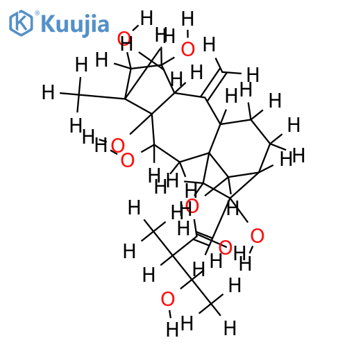 14beta-O-(2S,3S-nilyl)-2alpha,3beta,5beta,6beta,16alpha-pentahydroxygrayan-10(20)-ene structure