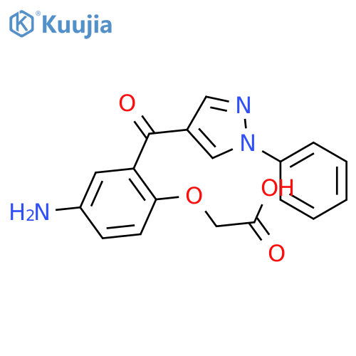 Acetic acid, [4-amino-2-[(1-phenyl-1H-pyrazol-4-yl)carbonyl]phenoxy]- structure