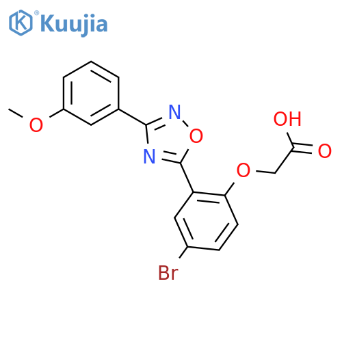 Acetic acid,[4-bromo-2-[3-(3-methoxyphenyl)-1,2,4-oxadiazol-5-yl]phenoxy]- structure