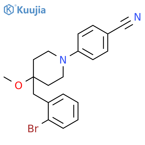 BENZONITRILE, 4-[4-[(2-BROMOPHENYL)METHYL]-4-METHOXY-1-PIPERIDINYL]- structure