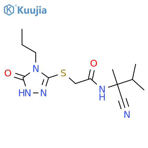 N-(1-cyano-1,2-dimethylpropyl)-2-[(5-hydroxy-4-propyl-4H-1,2,4-triazol-3-yl)sulfanyl]acetamide structure