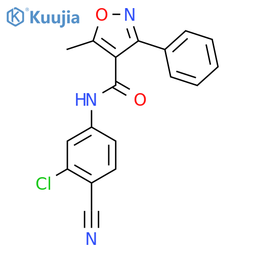 N-(3-chloro-4-cyanophenyl)-5-methyl-3-phenyl-1,2-oxazole-4-carboxamide structure