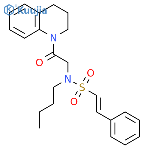 N-butyl-N-[2-oxo-2-(1,2,3,4-tetrahydroquinolin-1-yl)ethyl]-2-phenylethene-1-sulfonamide structure