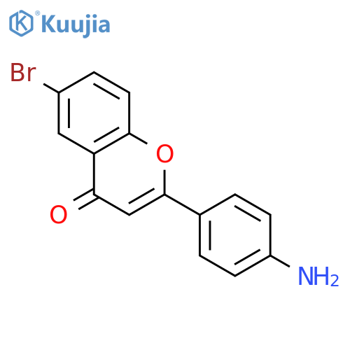 4H-1-Benzopyran-4-one, 2-(4-aminophenyl)-6-bromo- structure