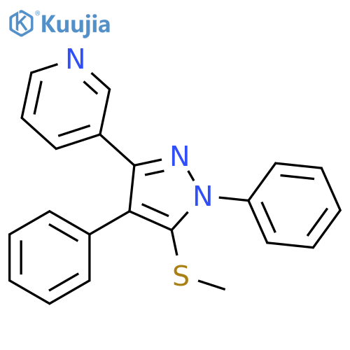 Pyridine,3-[5-(methylthio)-1,4-diphenyl-1H-pyrazol-3-yl]- structure