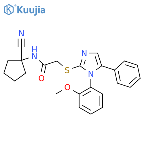 N-(1-cyanocyclopentyl)-2-[1-(2-methoxyphenyl)-5-phenylimidazol-2-yl]sulfanylacetamide structure