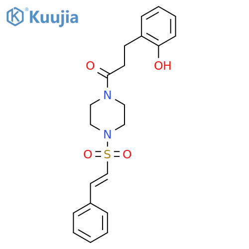 3-(2-Hydroxyphenyl)-1-[4-(2-phenylethenesulfonyl)piperazin-1-yl]propan-1-one structure