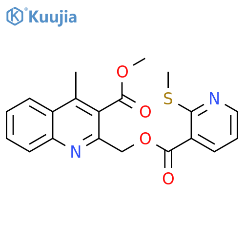 methyl 4-methyl-2-{[2-(methylsulfanyl)pyridine-3-carbony loxy]methyl}quinoline-3-carboxylate structure
