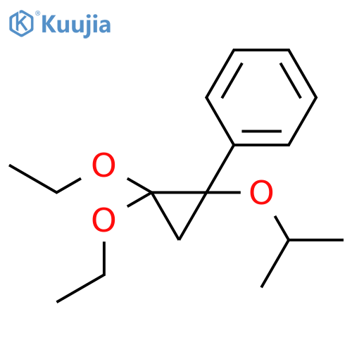 Benzene, [2,2-diethoxy-1-(1-methylethoxy)cyclopropyl]- structure