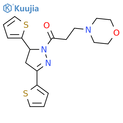 1-3,5-bis(thiophen-2-yl)-4,5-dihydro-1H-pyrazol-1-yl-3-(morpholin-4-yl)propan-1-one structure