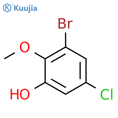 3-bromo-5-chloro-2-methoxyphenol structure