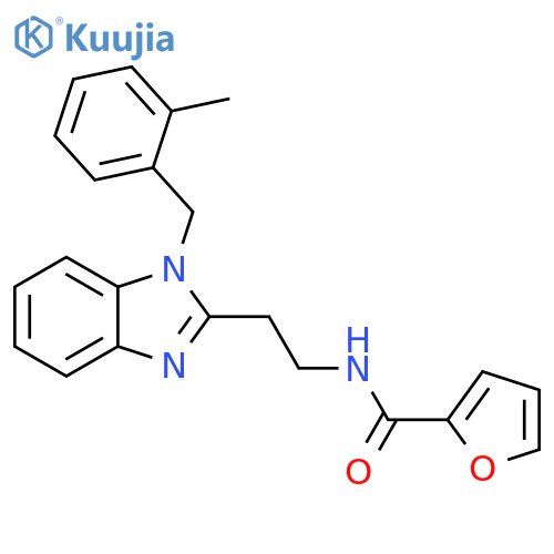N-(2-{1-(2-methylphenyl)methyl-1H-1,3-benzodiazol-2-yl}ethyl)furan-2-carboxamide structure