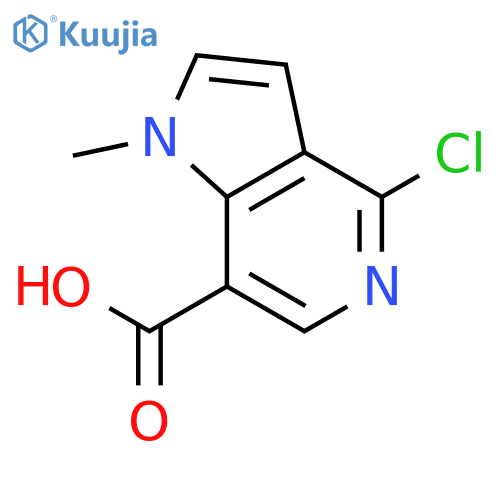 4-chloro-1-methyl-1H-pyrrolo[3,2-c]pyridine-7-carboxylic acid structure