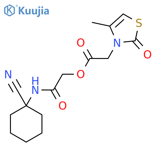 [(1-Cyanocyclohexyl)carbamoyl]methyl 2-(4-methyl-2-oxo-2,3-dihydro-1,3-thiazol-3-yl)acetate structure