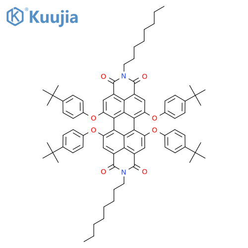 N,N-Dioctyl-1,6,7,12-Tetra-tert-butylphenoxyperylene-3,4,9,10-tetracarboxylic dianhydride structure