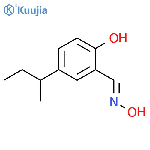 Benzaldehyde, 2-hydroxy-5-(1-methylpropyl)-, oxime structure