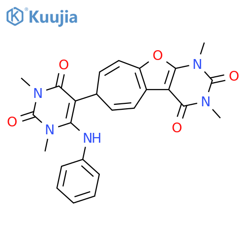 2H-Cyclohepta[4,5]furo[2,3-d]pyrimidine-2,4(3H)-dione,1,7-dihydro-1,3-dimethyl-7-[1,2,3,4-tetrahydro-1,3-dimethyl-2,4-dioxo-6-(phenylamino)-5-pyrimidinyl]-(9CI) structure