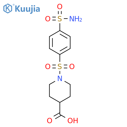 1-(4-sulfamoylbenzenesulfonyl)piperidine-4-carboxylic acid structure