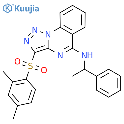 3-(2,4-dimethylbenzenesulfonyl)-N-(1-phenylethyl)-1,2,3triazolo1,5-aquinazolin-5-amine structure