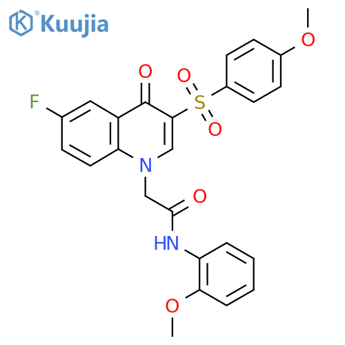 2-6-fluoro-3-(4-methoxybenzenesulfonyl)-4-oxo-1,4-dihydroquinolin-1-yl-N-(2-methoxyphenyl)acetamide structure
