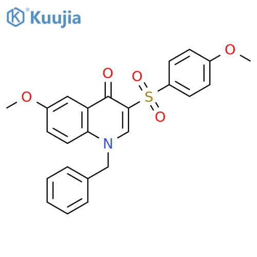 1-benzyl-6-methoxy-3-(4-methoxybenzenesulfonyl)-1,4-dihydroquinolin-4-one structure