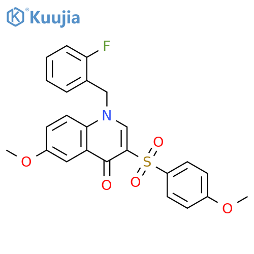 1-(2-fluorophenyl)methyl-6-methoxy-3-(4-methoxybenzenesulfonyl)-1,4-dihydroquinolin-4-one structure