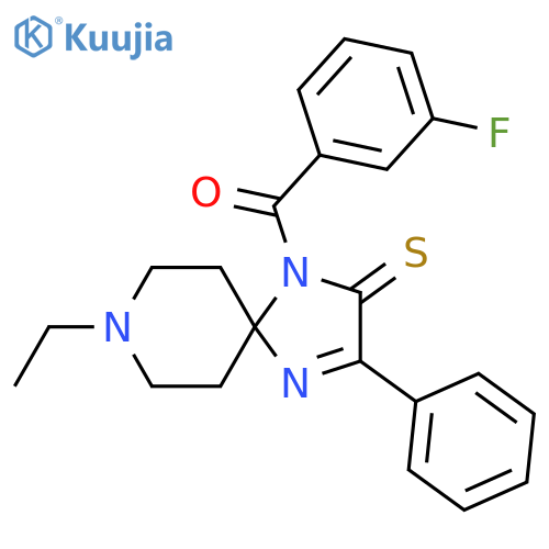 8-ethyl-1-(3-fluorobenzoyl)-3-phenyl-1,4,8-triazaspiro4.5dec-3-ene-2-thione structure