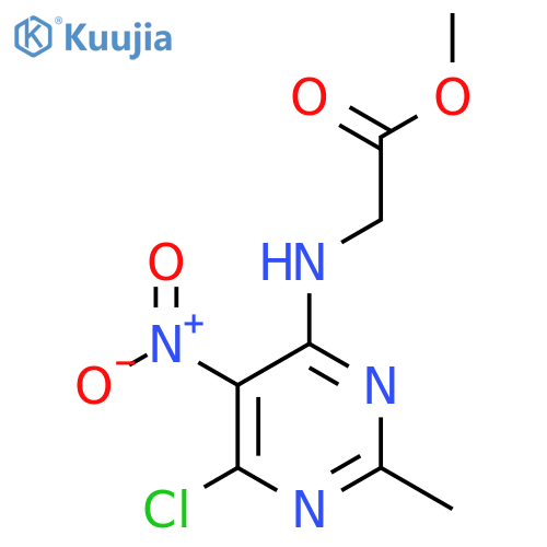 Methyl 2-[(6-chloro-2-methyl-5-nitro-4-pyrimidinyl)amino]acetate structure