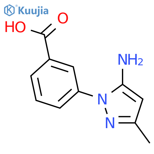 3-(5-Amino-3-methyl-1H-pyrazol-1-yl)benzoic acid structure