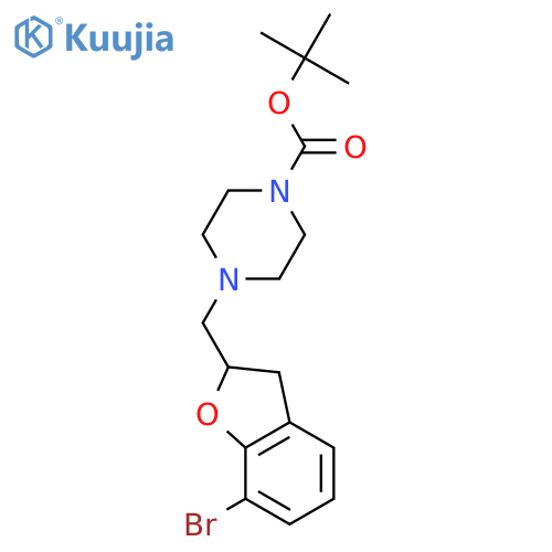 1-Piperazinecarboxylic acid,4-[(7-bromo-2,3-dihydro-2-benzofuranyl)methyl]-, 1,1-dimethylethyl ester structure